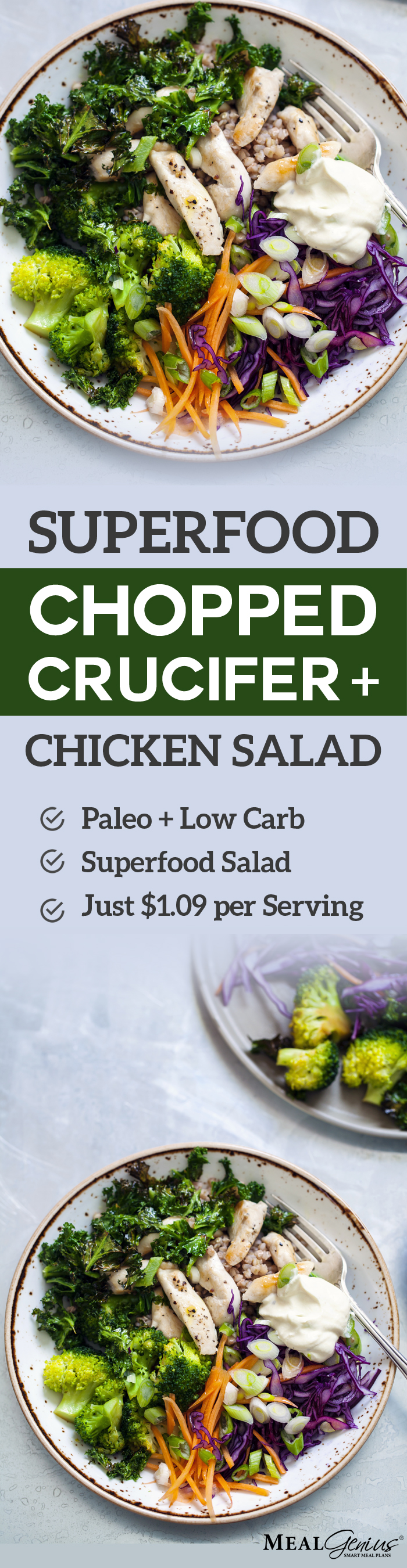 Superfood Chopped Salad with Chicken and Crucifers - Meal Genius